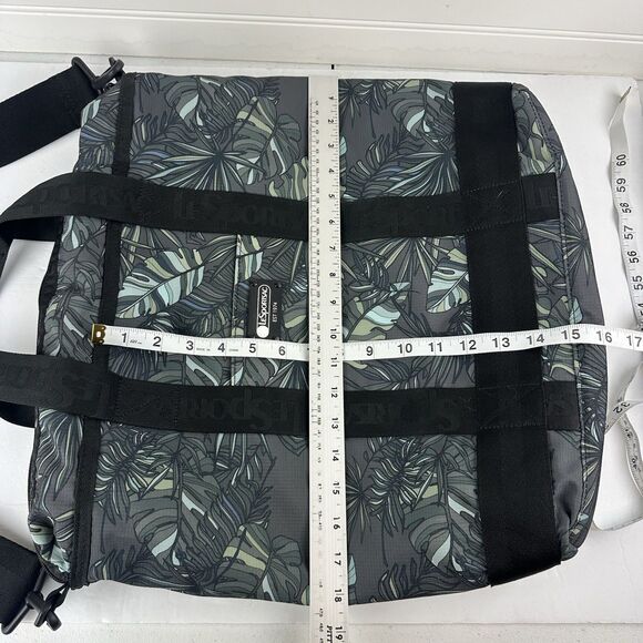 LeSportsac Large Tropical Camo Leaves Green Tote Messenger Shoulder Laptop Bag - Picture 12 of 12
